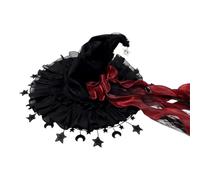 Witches Hat Wide Brim Gothic Bow - - Halloween Cosplay Costume Funny Funny