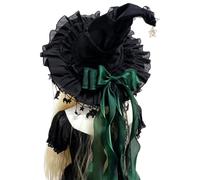 Witches Hat Wide Brim Gothic Bow - - Halloween Cosplay Costume Funny Funny
