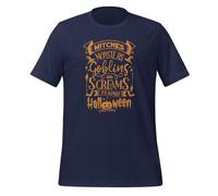 Witches Monsters Goblins & Screams It's Almost Halloween - Camiseta unisex para adulto, azul marino, L