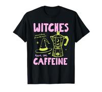 Witches Run On Caffeine Halloween Coffee Lover Fall Autumn Camiseta