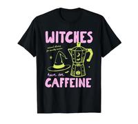Witches Run On Caffeine Halloween Coffee Lover Fall Autumn Camiseta gráfica económica, Hombre, Negro, M