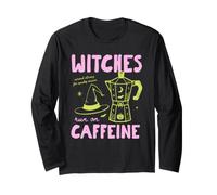 Witches Run On Caffeine Halloween Coffee Lover Fall Autumn Manga Larga