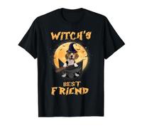 Witch's Best Friend Halloween Beagle Dog Witch In Pocket Camiseta gráfica económica, Hombre, Negro, M