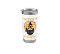 Witch's Best Friend Halloween Beagle Dog Witch In Pocket Vaso térmico de acero inoxidable de doble pared