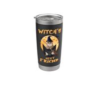 Witch's Best Friend Halloween Golden British Cat Witch Vaso térmico de acero inoxidable de doble pared