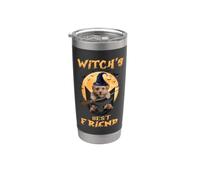 Witch's Best Friend Halloween Poodle Dog Witch In Pocket Vaso térmico de acero inoxidable de doble pared