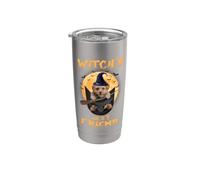 Witch's Best Friend Halloween Poodle Dog Witch In Pocket Vaso térmico de acero inoxidable de doble pared