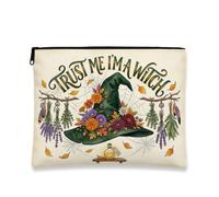 Witchy Autumn Floral Quote Sombrero de Bruja Bolsa de Maquillaje de