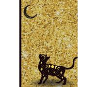 witchy black cat notebook, Witch Notebook a5, Retro, goldem, sparkle print:: Diary, Notes, Gifts for woman, halloween gift,
