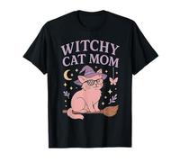 Witchy Cat Mom Cute Ocult Estética Halloween Vibes Camiseta