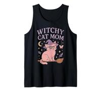 Witchy Cat Mom Cute Ocult Estética Halloween Vibes Camiseta sin Mangas