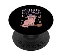 Witchy Cat Mom Cute Ocult Estética Halloween Vibes PopSockets PopGrip Adhesivo