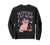Witchy Cat Mom Cute Ocult Estética Halloween Vibes Sudadera