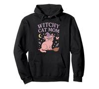Witchy Cat Mom Cute Ocult Estética Halloween Vibes Sudadera con Capucha