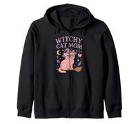 Witchy Cat Mom Cute Ocult Estética Halloween Vibes Sudadera con Capucha
