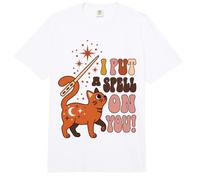 Witchy Cat Saying I Put A Spell On You Celestial Humor Comfort Colors Adult Heavyweight T-Shirt