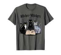 Witchy Cat Spellbook Magic Feline Humor para mamá y papá Camiseta