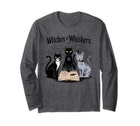 Witchy Cat Spellbook Magic Feline Humor para mamá y papá Manga Larga