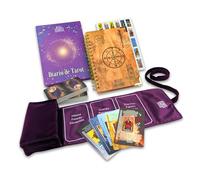 Witchy Cauldron Kit de Tarot en Español para Principiantes - Baraja de 78 Cartas con Significados, Diario Guiado, Funda de Terciopelo y Pegatinas - Set Completo de Aprendizaje (Morado)