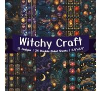 Witchy Craft Scrapbook Paper Craft Pad: 12 Magical Designs, 24 Double-Sided Sheets Printed on 8.5"x8.5" Sized Paper With Premium Color. Perfect for ... Collage, Album, DIY Project, Decoupage Etc
