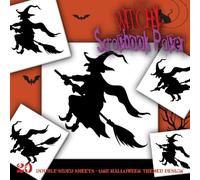 Witchy Halloween Scrapbook Paper: 20 Sheets of a Witch's Silhouette for Cut Out and Collage (Decoupage, Origami, Mixed Media, Scrapbooking)