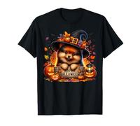 Witchy Pomeranian Puppy In Black Witch Hat Happy Halloween Camiseta