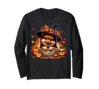 Witchy Pomeranian Puppy In Black Witch Hat Happy Halloween Manga Larga