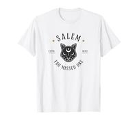 Witchy Salem Halloween Mujeres 1692 Bruja mística del Gato Camiseta