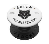 Witchy Salem Halloween Mujeres 1692 Bruja mística del Gato PopSockets PopGrip Adhesivo