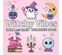 Witchy Vibes: bold and easy coloring book for adults, Teens and seniors with Simple and Relaxing spooky Halloween designs for Stress Relief