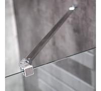 WITEN&NOCK Barra estabilizadora para mamparas de ducha de 70 cm, barra de cristal de 6 mm, 8 mm, 10 mm, giratoria, barra de sujeción para pared de cristal, barra estabilizadora de acero inoxidable