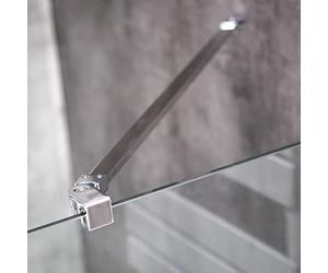 WITEN&NOCK Barra estabilizadora para mamparas de ducha de 70 cm, barra de cristal de 6 mm, 8 mm, 10 mm, giratoria, barra de sujeción para pared de cristal, barra estabilizadora de acero inoxidable