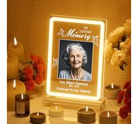 witfox Marco conmemorativo personalizado Luz de noche en memoria de un ser querido Mamá Papá Familia Condolencia Pérdida Simpatía Duelo Regalo conmemorativo