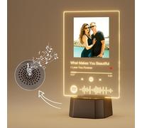 witfox Placa Spotify Personalizada Bluetooth -Music playback with 7 LED colors, Placa Spotify con Foto,Regalo de Cumpleaños Original, Regalos Pareja, Aniversario, San Valentín-22x15cm