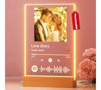 witfox Placa Spotify Personalizada con Foto - Placa Spotify con Luz y Texto ;Regalo de Cumpleaños Original, Regalos Pareja, Aniversario, San Valentín,Navidad,para Novios, Parejas-15x22cm