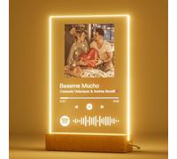 witfox Placa Spotify Personalizada - Marco con Canción, Foto y Luz, Regalos para Novios, Parejas, San Valentín, Día de la Madre, Aniversario, Navidad