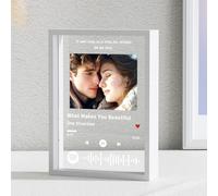 Witfox Placa Spotify Personalizada -Marco musical de plexiglás con nombre de artista, canción y foto Regalo Spotify, Regalo de Cumpleaños Original, Regalos Pareja, Aniversario, San Valentín-12.7*17.8