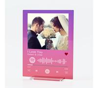 witfox Placa Spotify Personalizada -Placa Acrílica de Música de Colores, Once Colores Disponibles, Regalos para Novios, Novias, Parejas, Aniversario, San Valentín, Christmas-12.7 * 17.8 * 0.3