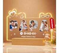 witfox Spotify - Placa personalizada para el día del padre, regalos de fotos personalizados para hombres, marco de fotos personalizado, regalo del día del padre, regalos de aniversario y cumpleaños