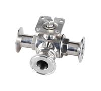 With Actuator Base 19-102mm 1.5" - 4" Tri Clamp T L Port Tee Ball Valve 304 316 Stainless Steel Sanitary Homebrew No Handle(SUS316 19mm K50.5)