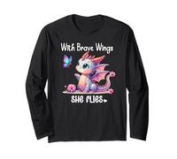 With Brave Wings She Flies Butterfly Pink Flower Dragon Wing Manga Larga