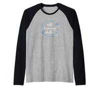with Brave Wings She Flies Cute Butterfly Blue Purple Floral Camiseta Manga Raglan