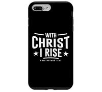 with Christ I Rise Verso de la Biblia Filipenses 4:13 Cristiano Carcasa para iPhone 7 Plus/8 Plus