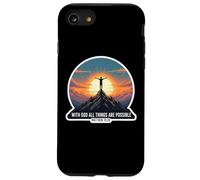 with God All Things Are Possible Mateo 19:26 Cita bíblica Carcasa para iPhone SE (2020) / 7/8