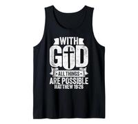 with God All Things Are Possible Mateo 19 26 Versículo de la Biblia Camiseta sin Mangas