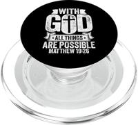 with God All Things Are Possible Mateo 19 26 Versículo de la Biblia PopSockets PopGrip para MagSafe