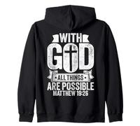 with God All Things Are Possible Mateo 19 26 Versículo de la Biblia Sudadera con Capucha