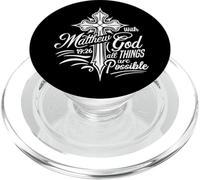 with God All Things Are Possible, Mateo, Verso Cristiano PopSockets PopGrip para MagSafe
