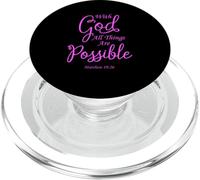 with God All Things Are Possible Matthew Biblia Versículo Fe PopSockets PopGrip para MagSafe