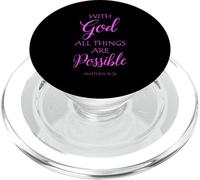 with God All Things Are Possible Matthew Biblia Versículo Fe PopSockets PopGrip para MagSafe